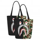 Set of TWO Shark Camo Canvas Tote Bag Two Sides Printing