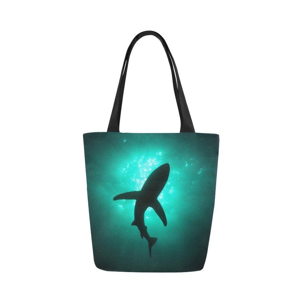 Shark Silhouette Canvas Tote Bag Two Sides Printing