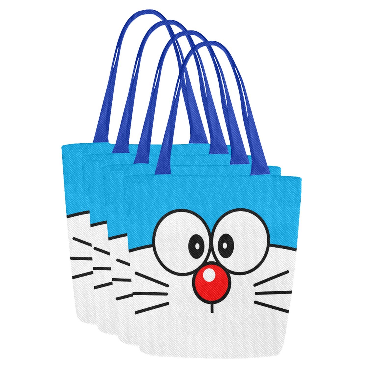 Set of FOUR Doraemon Canvas Tote Bag Two Sides Printing