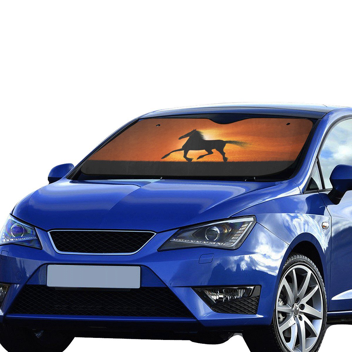 Horse Silhouette Car Auto Sun Shade Windshield 55" x 29.53"