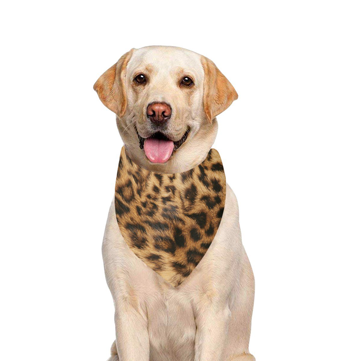 Leopard Fur Print Animal Pattern Pet Dog Bandana (Large Size)