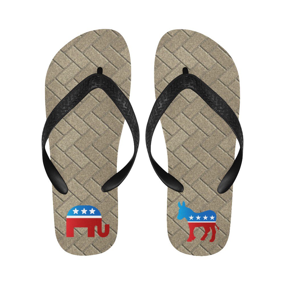 Democrats VS Republicans United States Election Adult Unisex Flip Flop Slippers