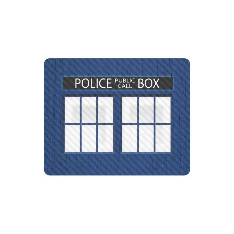 Police Box Tardis Window Rectangle Mousepad Non Slip Neoprene