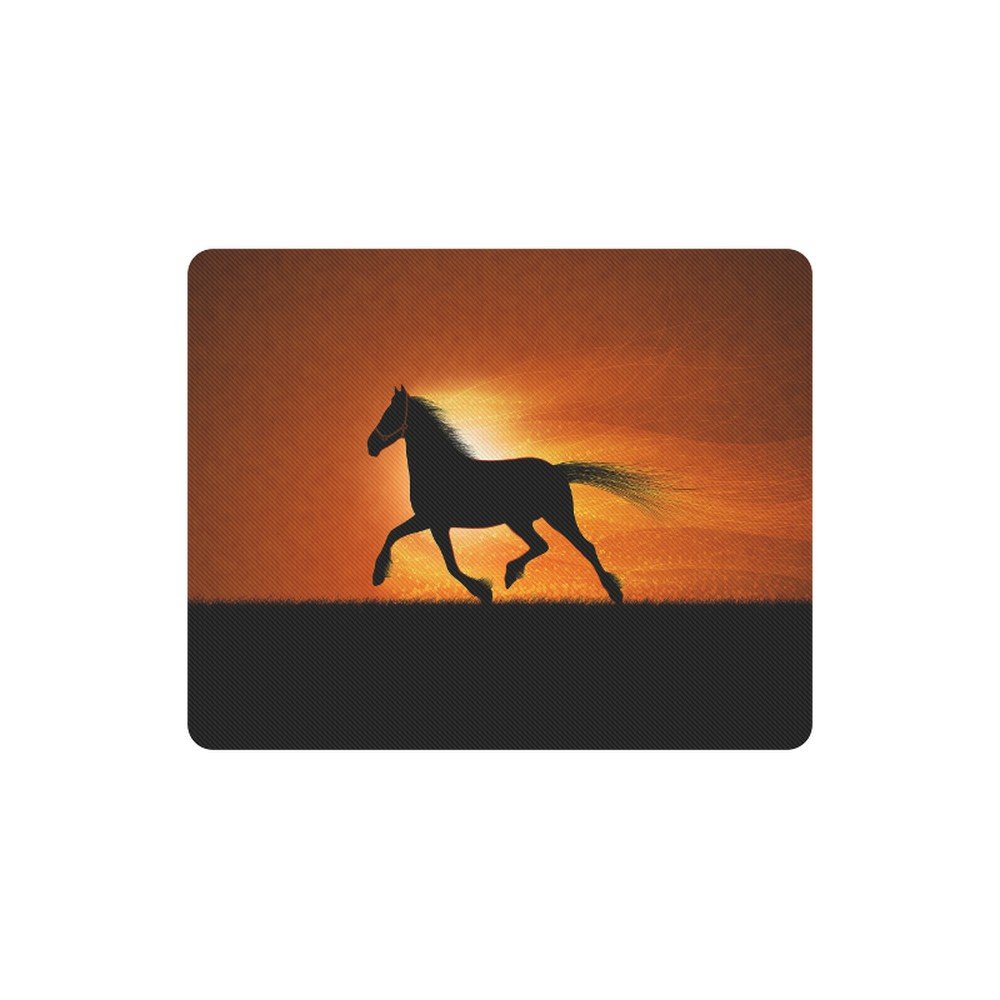 Horse Sunset Silhouette Rectangle Mousepad Non Slip Neoprene