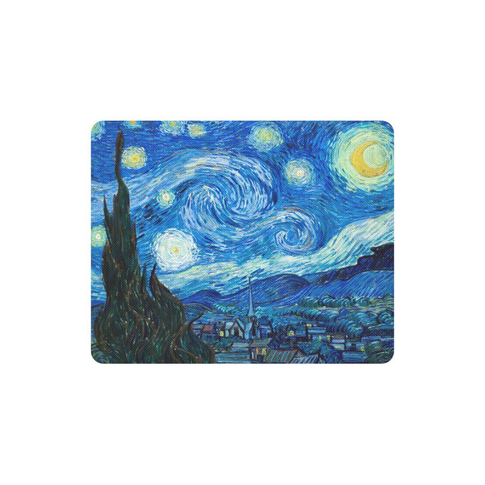 Starry Night Van Gogh Rectangle Mousepad Non Slip Neoprene