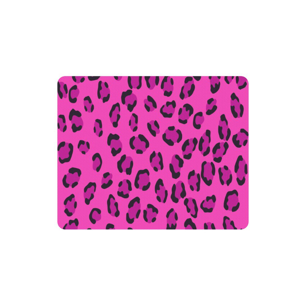 Pink Leopard Pattern Rectangle Mousepad Non Slip Neoprene