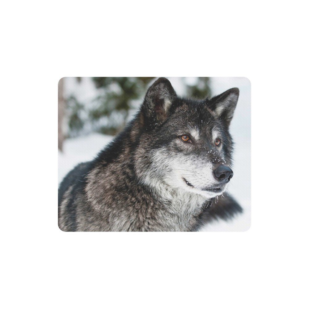Wolf Gray Rectangle Mousepad Non Slip Neoprene