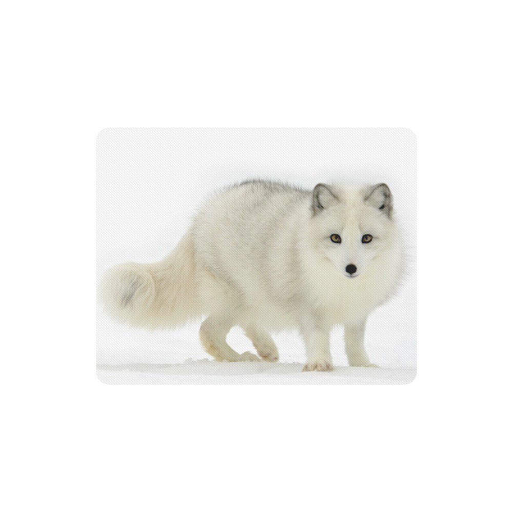 Winter Arctic Fox Rectangle Mousepad Non Slip Neoprene