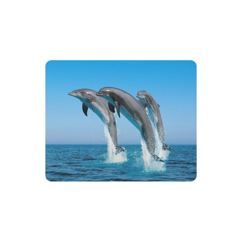 Dolphin Jumping on the Ocean Rectangle Mousepad Non Slip Neoprene