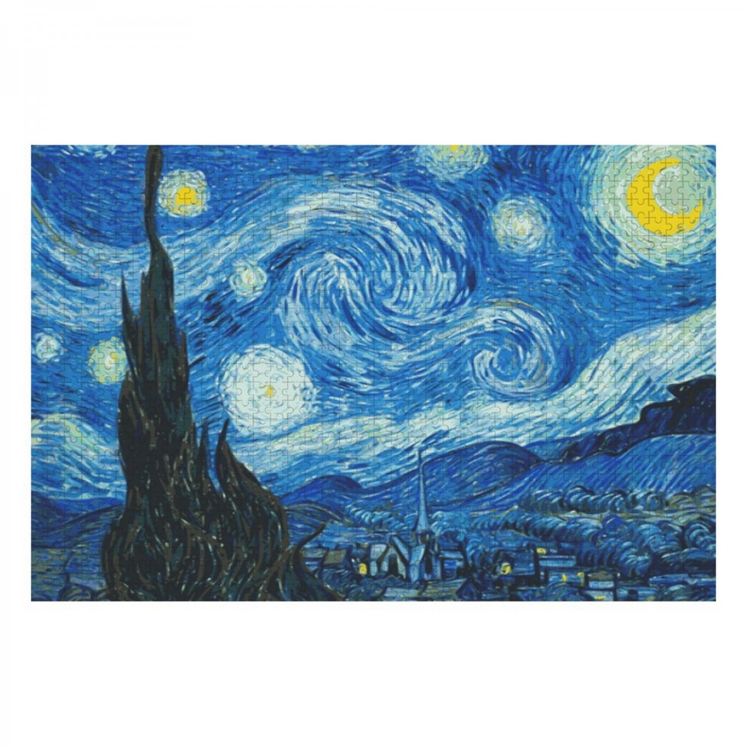 Starry Night Van Gogh Wooden Photo Puzzle (1000 Pieces)