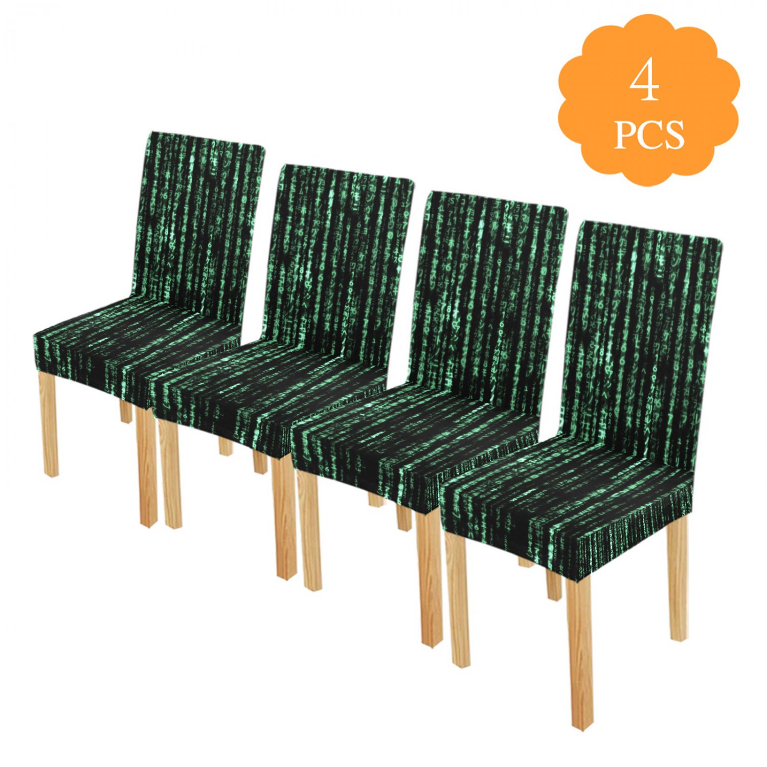 Matrix Raining Code Chair Cover Pack of 4 pcs
