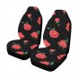 Rose Flower Black Background Car Seat Covers (Set of 2)