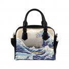 The Japanese Tsunami Wave PU Leather Shoulder Handbag Bag