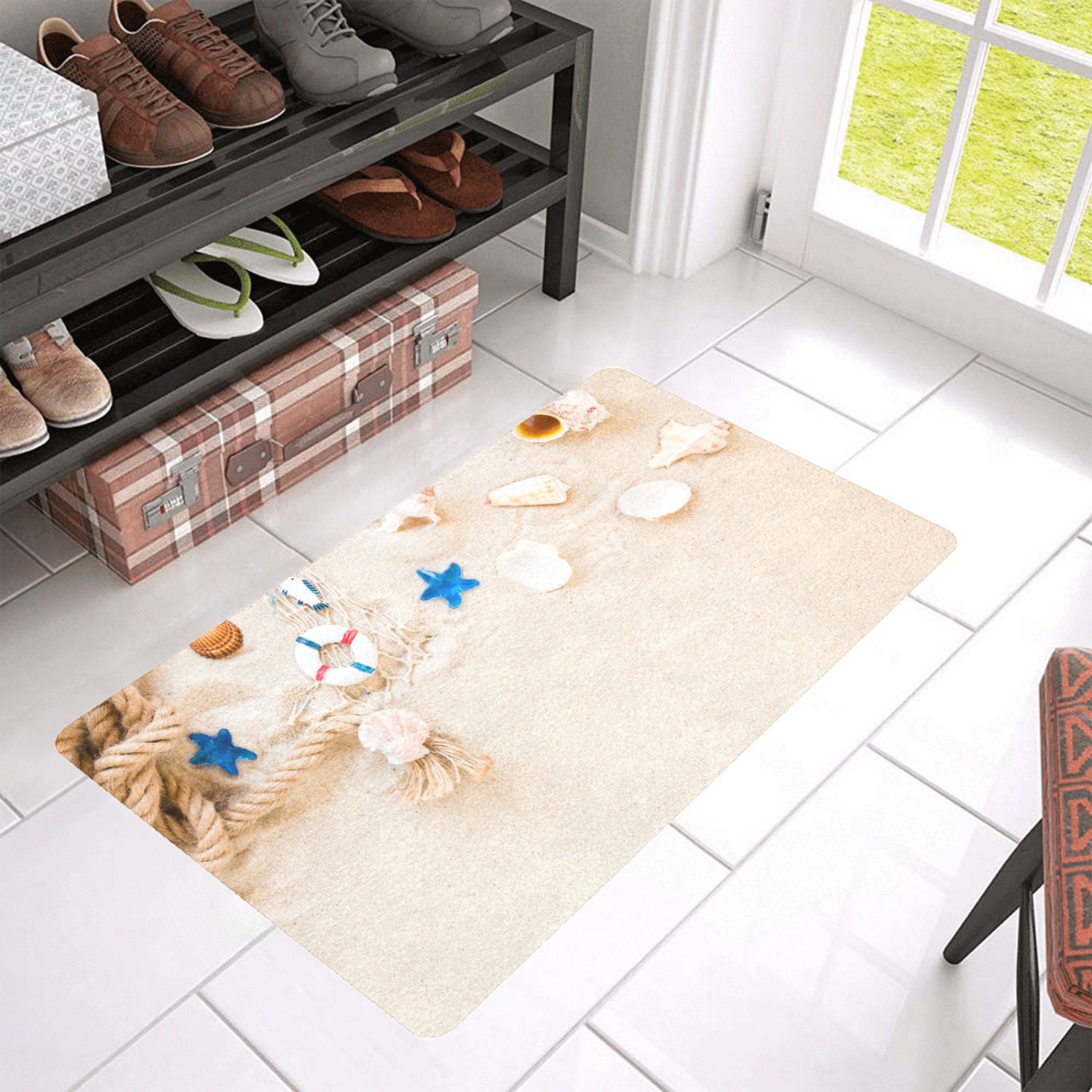 Beach Sand with Shells Doormat (Rubber)