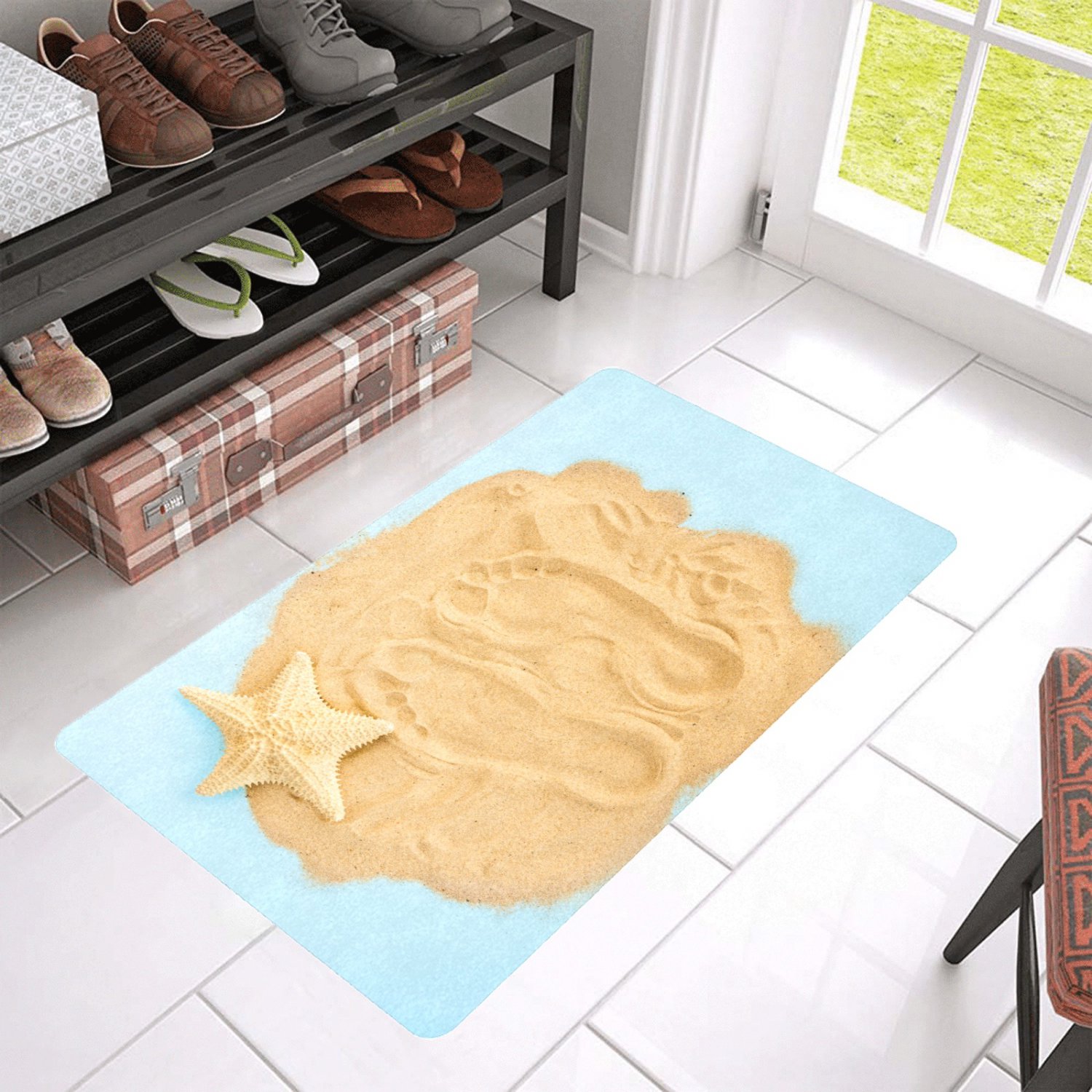 Sand with Footmark Doormat (Rubber)