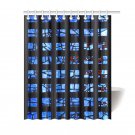 Blue Stained Glass Pattern Back Drop Shower Curtain