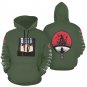 USA Size Women's GREEN ARMY Itachi Uchiha Anime All Over Print Hoodie