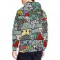 USA Size Doodle art Houses Men's Full Print Hoodie