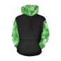 USA Size Green Pixel Squares Game Lover Body Black Men's Full Print Hoodie