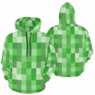 USA Size Green Pixel Squares Game Lover Men's Full Print Hoodie