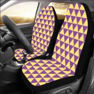 Jojo Anime Inspired Rows of Tessellated Triangles Yellow Purple Car Seat Covers (Set of 2)