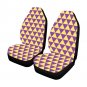 Jojo Anime Inspired Rows of Tessellated Triangles Yellow Purple Car Seat Covers (Set of 2)