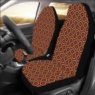 The Shining Brown Hotel Hexagon Geometric Pattern Car Seat Covers (Set of 2)