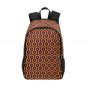 Brown Hotel Hexagon Geometric Pattern Unisex Casual School Backpack with Side Mesh Pockets
