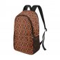 Brown Hotel Hexagon Geometric Pattern Unisex Casual School Backpack with Side Mesh Pockets