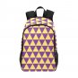Jojo Anime Triangles Yellow Purple School Backpack with Side Mesh Pockets