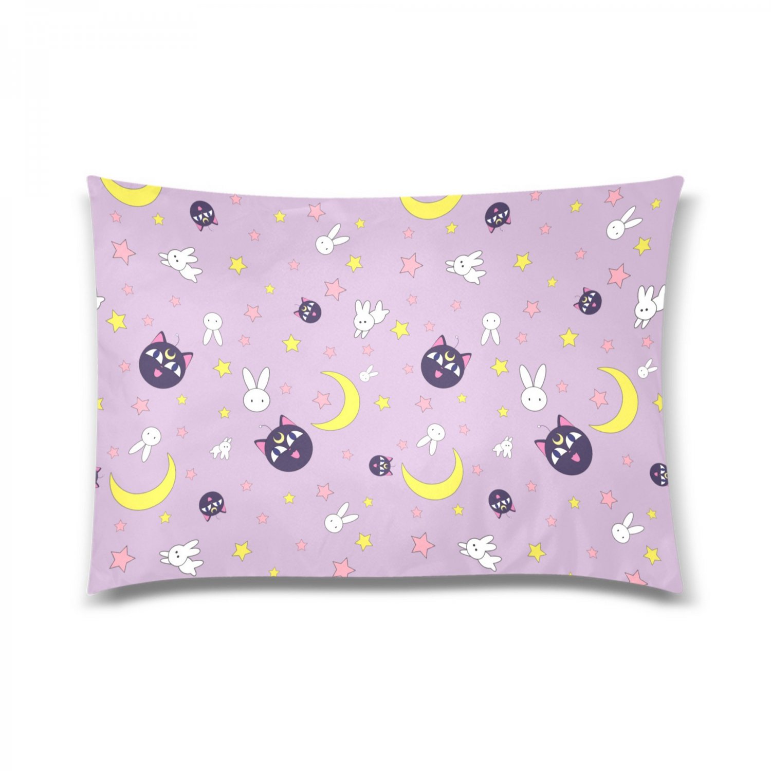 Luna Cat Bunny Star Moon Kawaii Anime Pillow Case 30" x 20" (2 sides)