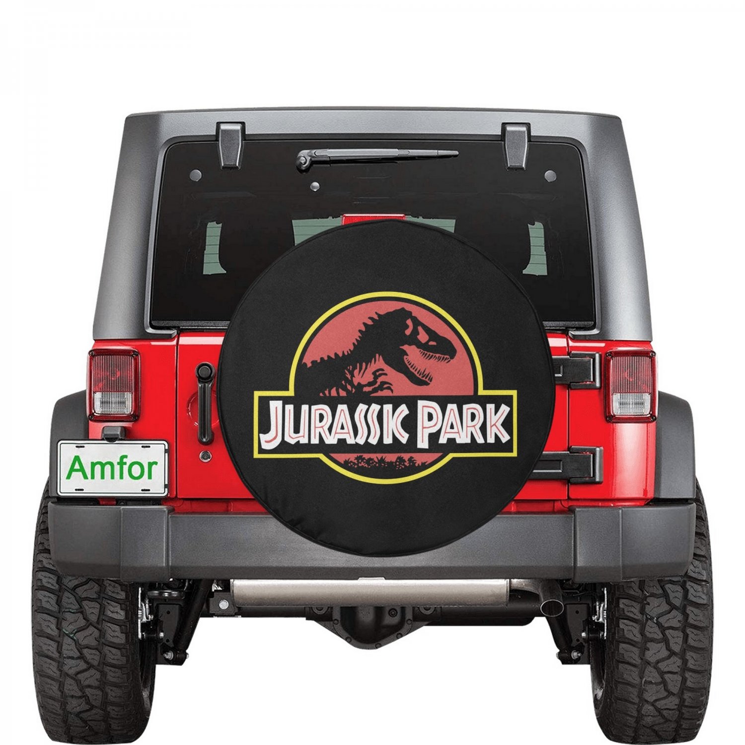 Dinosaur Park Red Theme Spare Tire Cover