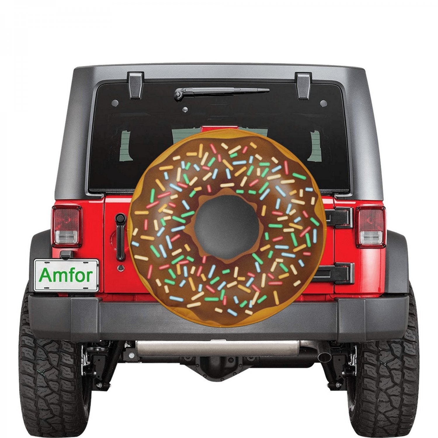 Chocolate Donut with Colorful Sprinkles Spare Tire Cover