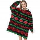 Women's Black Anime Cloud Ugly Christmas Blanket Hoodie