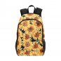 Sunflower Flower Floral Watercolor School Backpack with Side Mesh Pockets