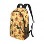 Sunflower Flower Floral Watercolor School Backpack with Side Mesh Pockets