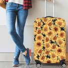 Sunflower Flower Floral Watercolor Luggage Cover