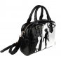 Edward Scissorhands in Black White PU Leather Shoulder Handbag Bag