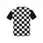US SIZE Unisex Big Kids' Wednesday Theme Checkered Black White Full Print T-Shirt Tee