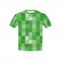 US SIZE Unisex Big Kids' Green Pixel Gamers Theme Full Print T-Shirt Tee