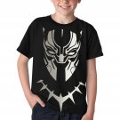 US SIZE Unisex Big Kids' Panther Black Full Print T-Shirt Tee