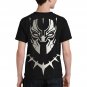 US SIZE Unisex Big Kids' Panther Black Full Print T-Shirt Tee