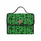 Riddler Green Questions All Over Print Waterproof Canvas Bag Laptop Briefcase