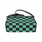 Demon Anime Checkered Black Green All Over Print Waterproof Canvas Bag Laptop Briefcase