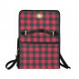 Red Plaid Pattern All Over Print Waterproof Canvas Bag Laptop Briefcase