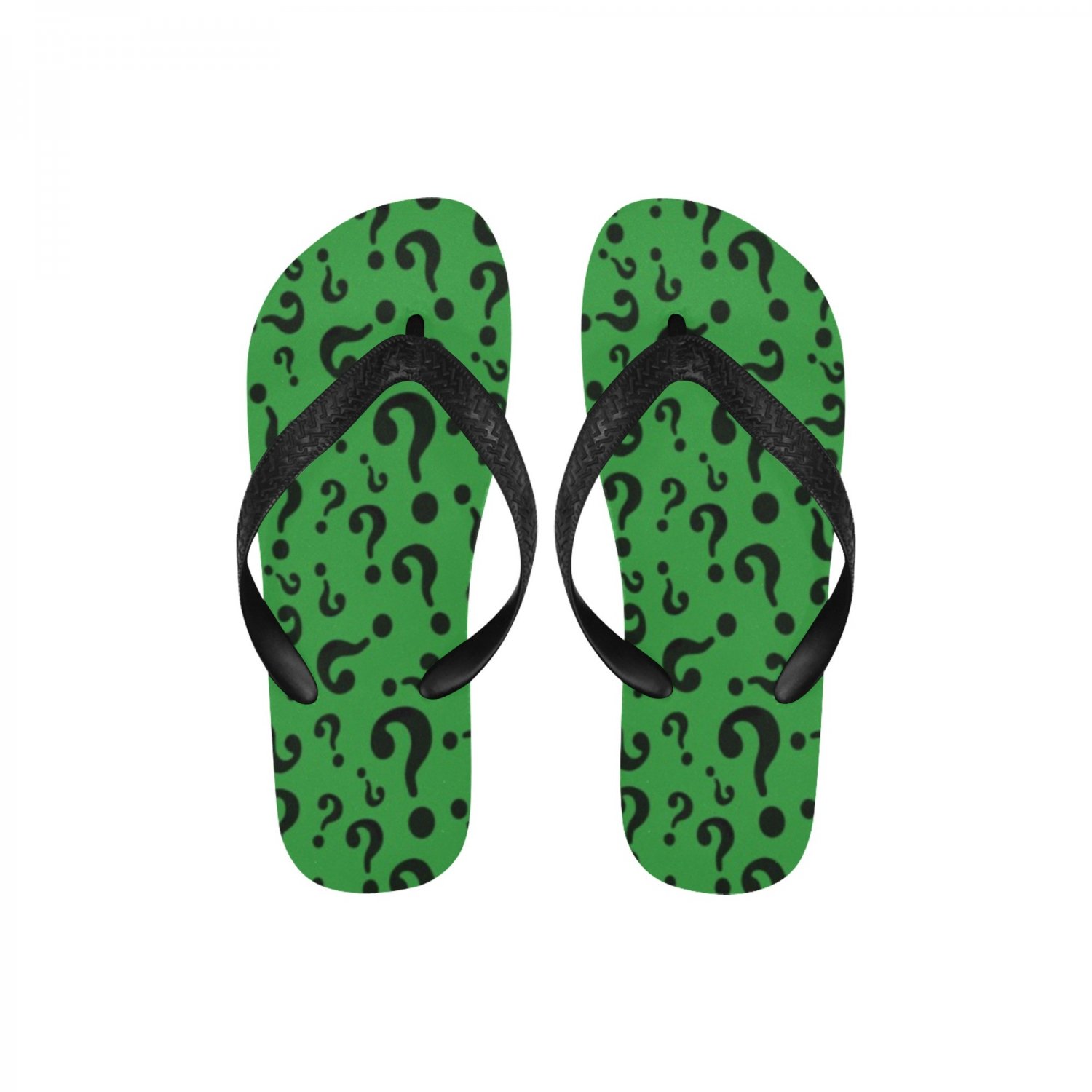 Riddler Questions Green Adult Unisex Flip Flop Slippers