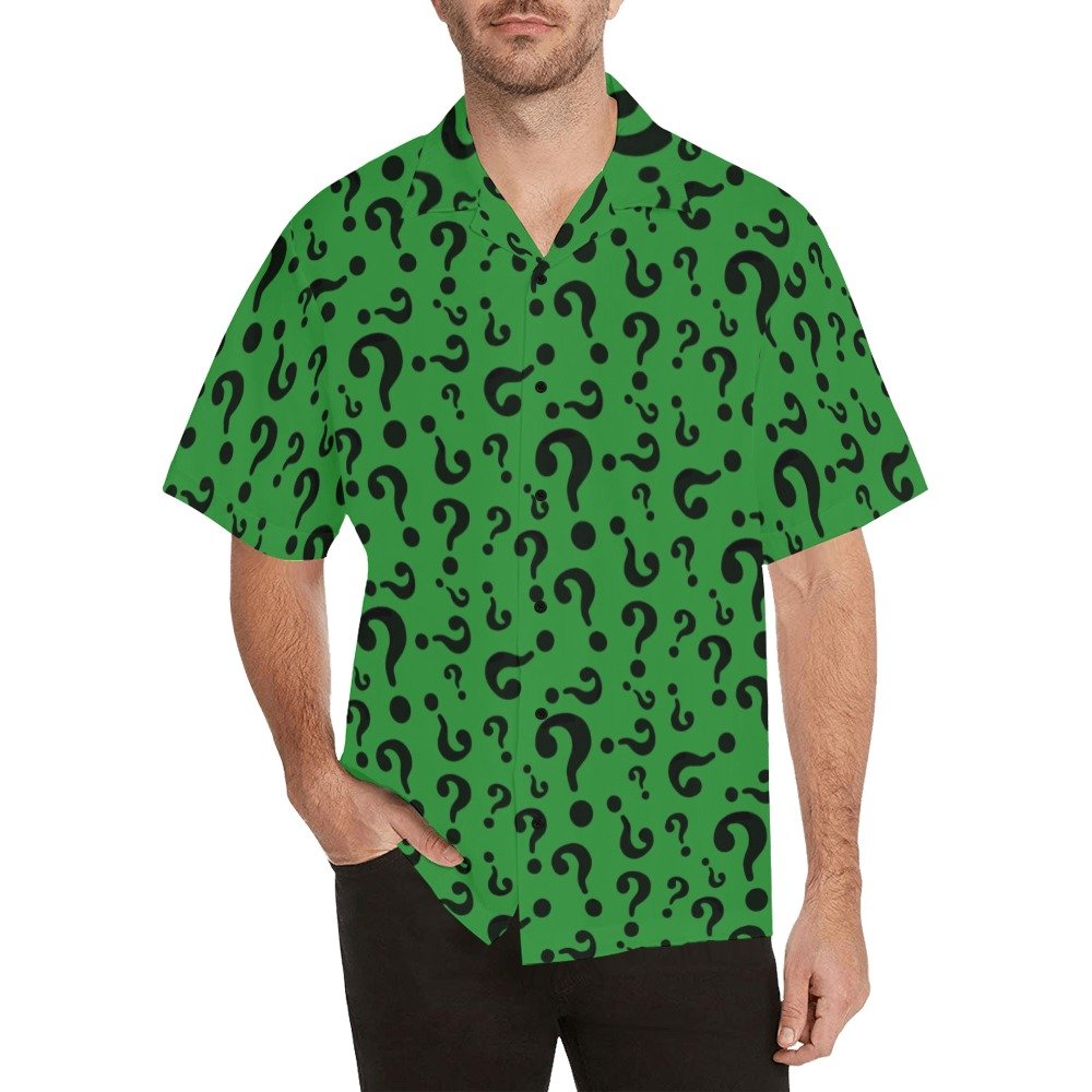 Riddler Riddles Green Questions Men's All Over Print Hawaiian Shirt