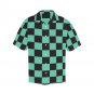 Demon Checkered Black Green Anime Men's All Over Print Hawaiian Shirt