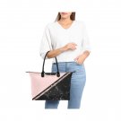 Pink and Black Diagonal Cut Pattern Women's Classic Handbag