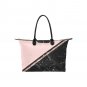 Pink and Black Diagonal Cut Pattern Women's Classic Handbag